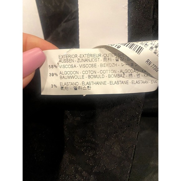 ZARA Sleeveless Embossed Jacquard V Neck Dress Pockets Zipup XS Black #2666 - Picture 8 of 12